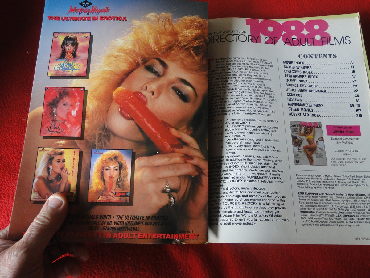 Vintage Nude Erotic Sexy Adult Magazine Adam Film World Guide 1988 Dir –  Ephemera Galore