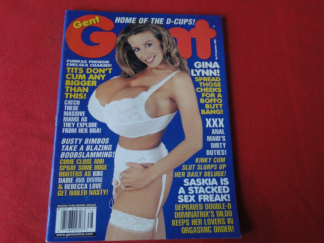 Vintage Nude Erotic Sexy Adult Magazine Gent November 2003       P84