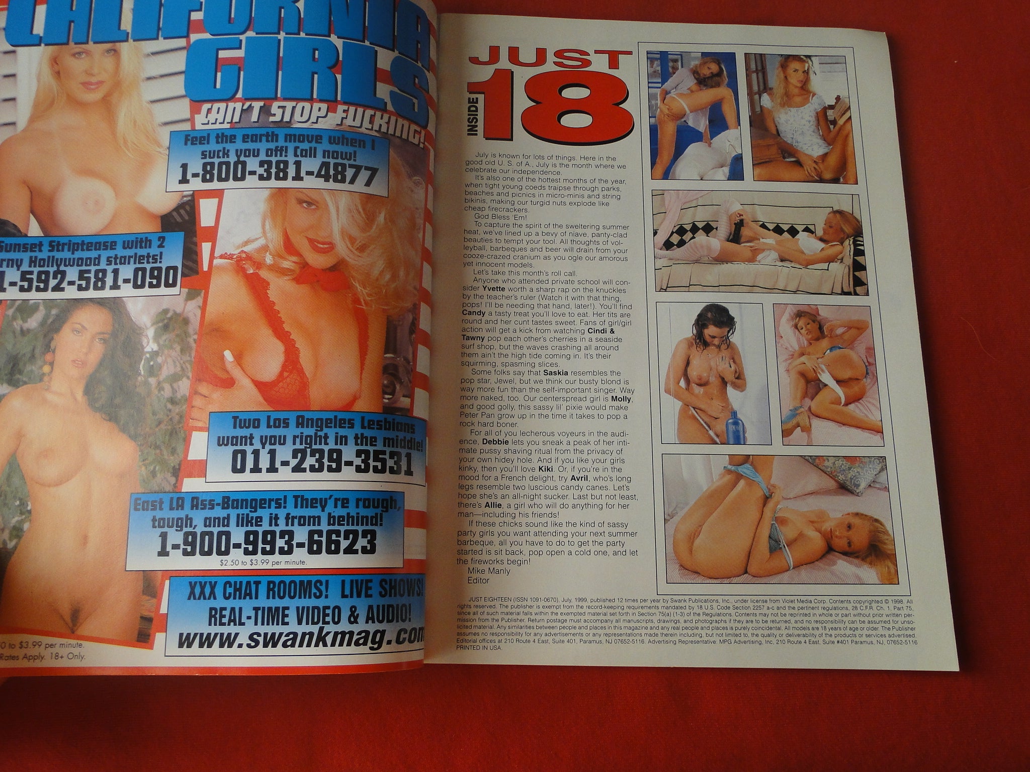 Vintage Nude Erotic Sexy Adult Magazine Just 18 July 1999 P95 – Ephemera  Galore