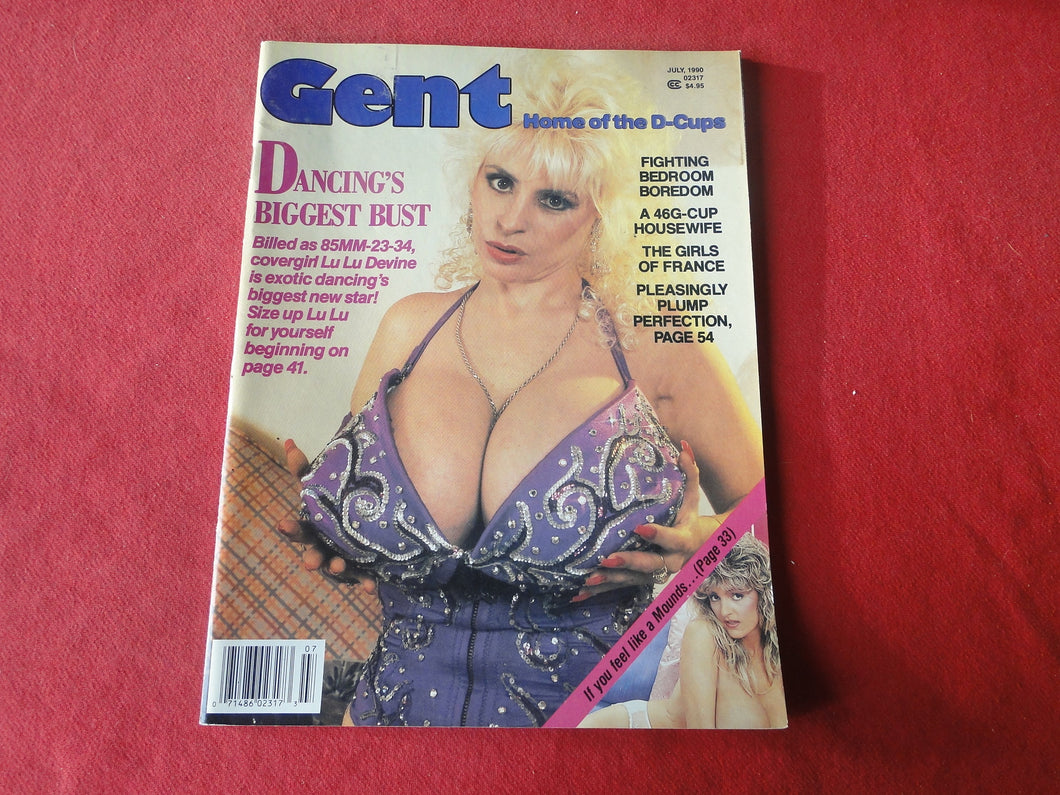 Vintage Nude Erotic Sexy Adult Magazine Gent July 1990         P84