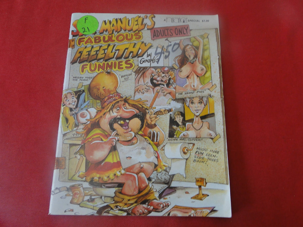 Vintage Nude Erotic Sexy Adult Men's Comic Book Sex Manuel's Fabulous Feeelthy Funnies 1985    PB3