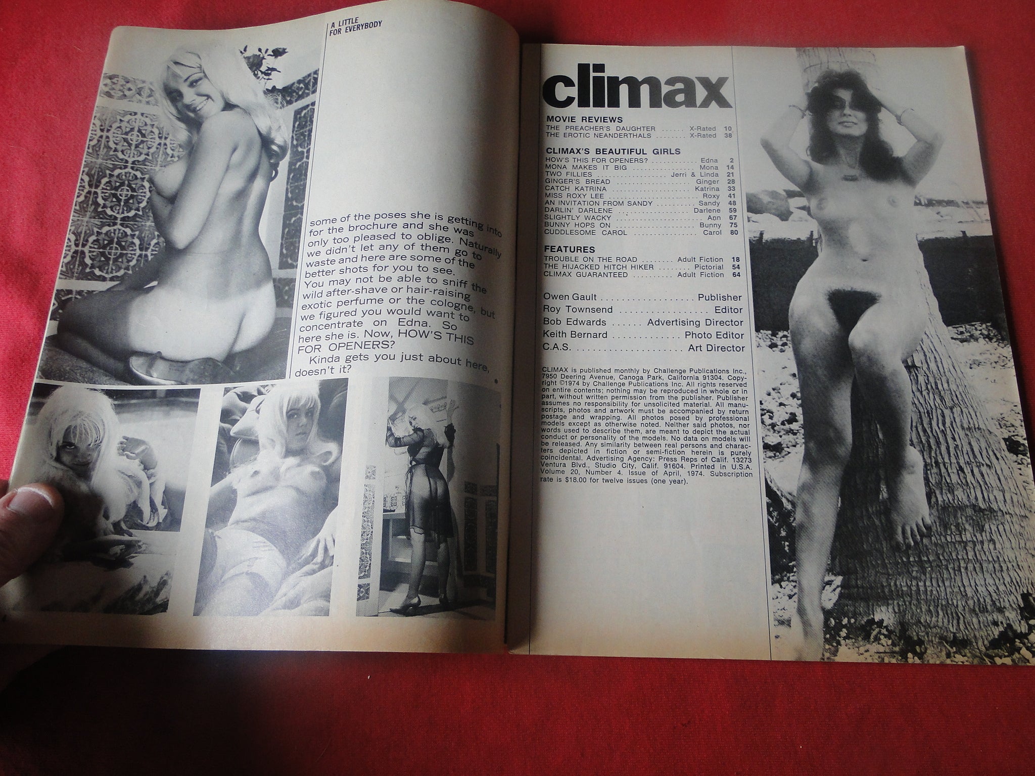 Vintage Nude Erotic Sexy Adult Magazine Climax April 1974 P87 – Ephemera  Galore