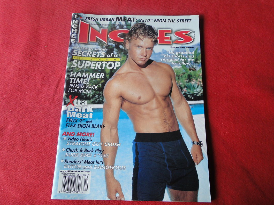 Vintage Adult Erotic Sexy Magazine Gay Interest Inches December 2000       JB40