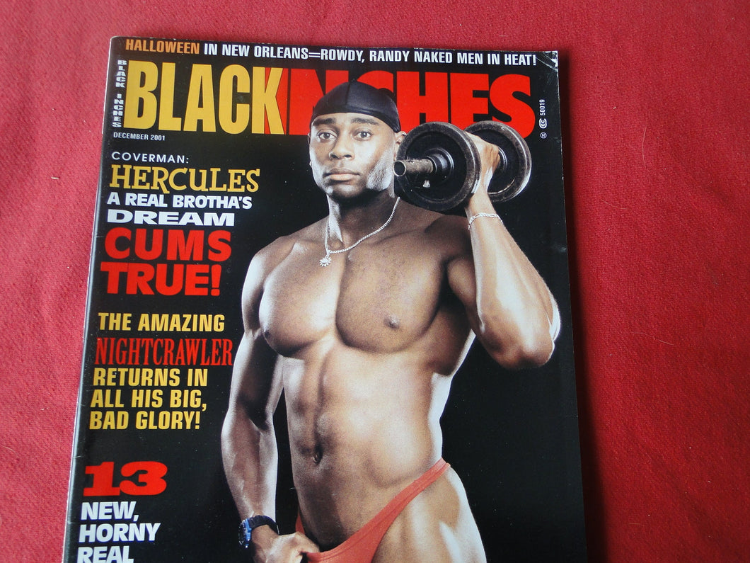 Vintage Adult Erotic Sexy Magazine Gay Interest Black Inches December 2001    JB40