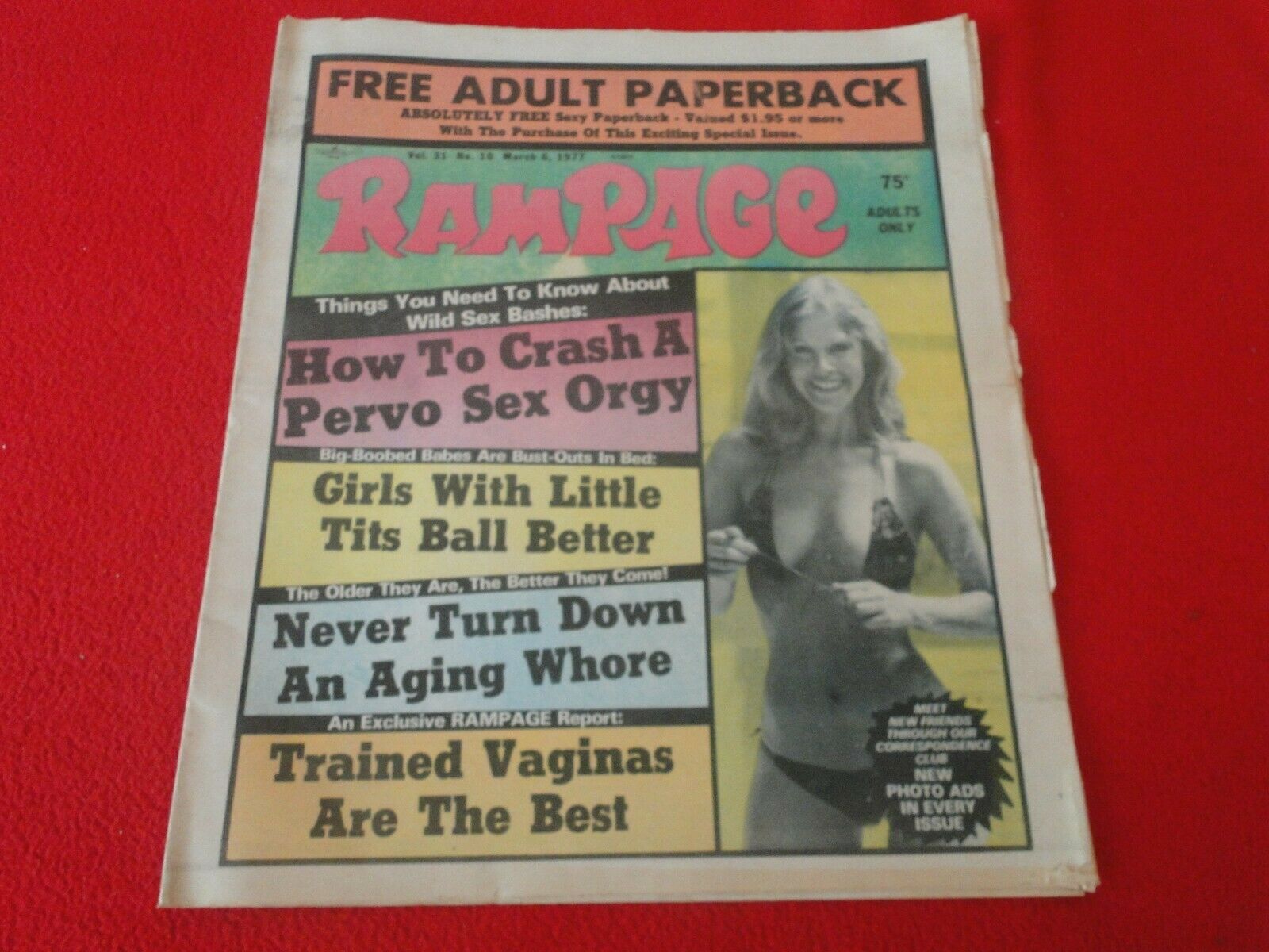 Xxx Pols - Vintage Classic Adult XXX Porn Newspaper/Magazine Rampage March 1977 â€“  Ephemera Galore
