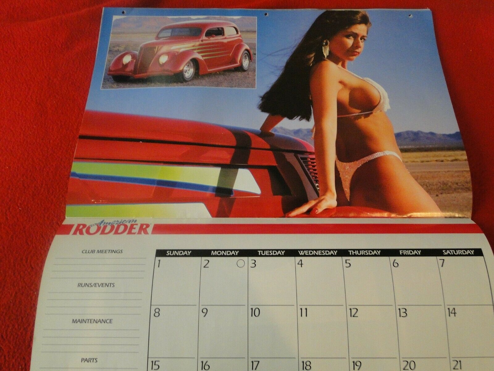 Vintage Semi-Nude Pinup Wall Calendar 1993 American Rodder Hot Rods H –  Ephemera Galore