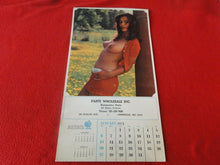 Load image into Gallery viewer, Vintage Semi-Nude Pinup Wall Calendar 1974 Parts Wholesale Inc.                H
