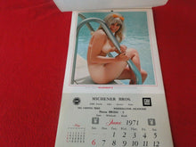 Load image into Gallery viewer, Vintage Semi-Nude Pinup Wall Calendar 1971 Playboy Michener Bros.              H
