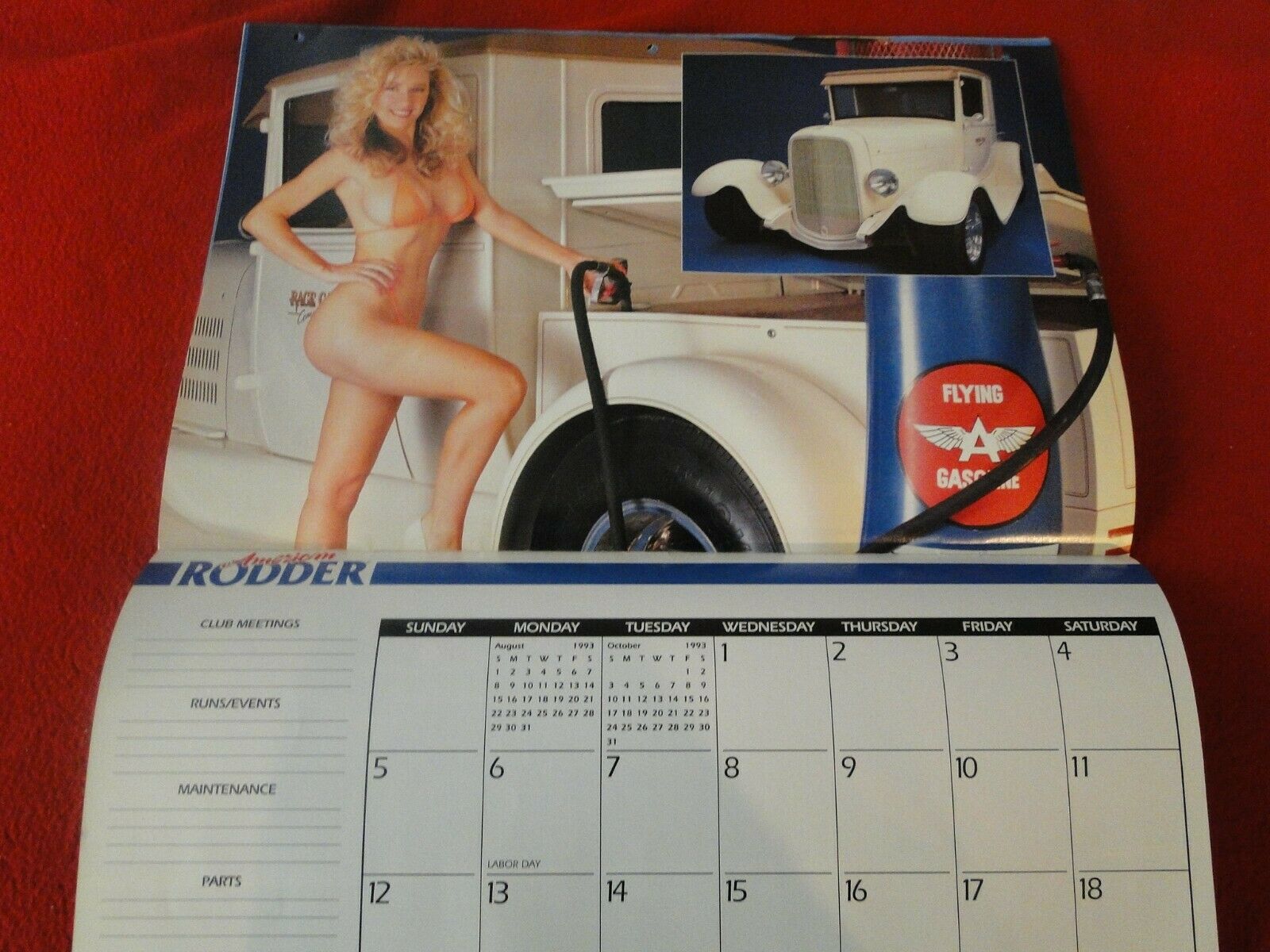 Vintage Semi-Nude Pinup Wall Calendar 1993 American Rodder Hot Rods H –  Ephemera Galore