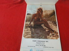 Load image into Gallery viewer, Vintage Semi-Nude Pinup Wall Calendar 1974 Parts Wholesale Inc.                H
