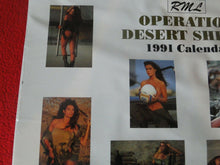 Load image into Gallery viewer, Vintage Large Semi-Nude Pinup Wall Calendar Operation Desert Shield 1991       B
