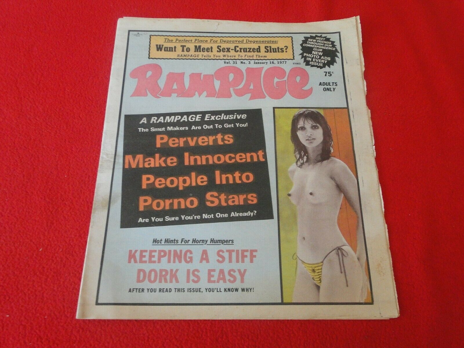 Classic Adult Porn - Vintage Classic Adult XXX Porn Newspaper/Magazine Rampage Jan. 1977 â€“  Ephemera Galore