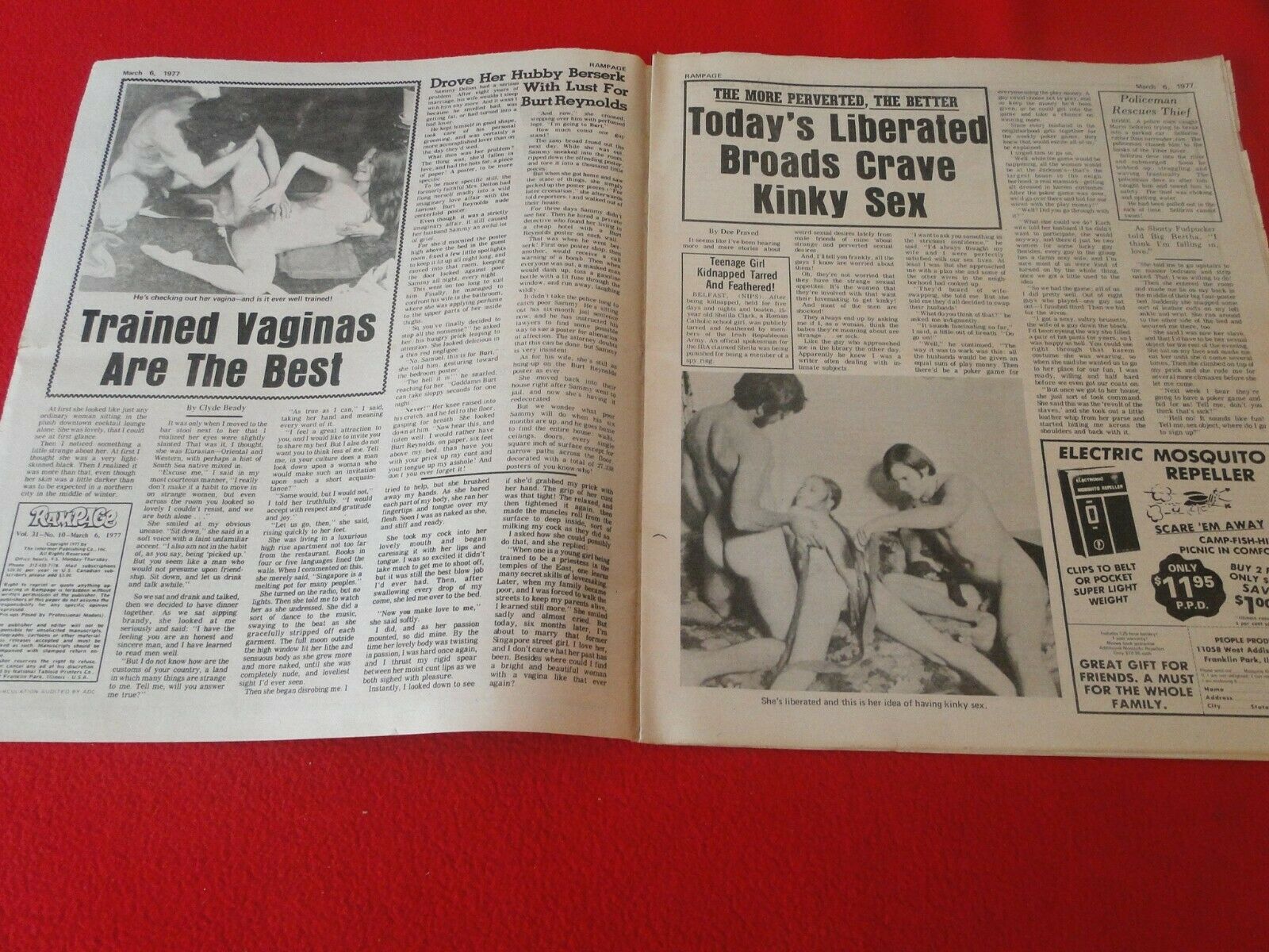 Vintage Classic Adult XXX Porn Newspaper/Magazine Rampage March 1977 –  Ephemera Galore