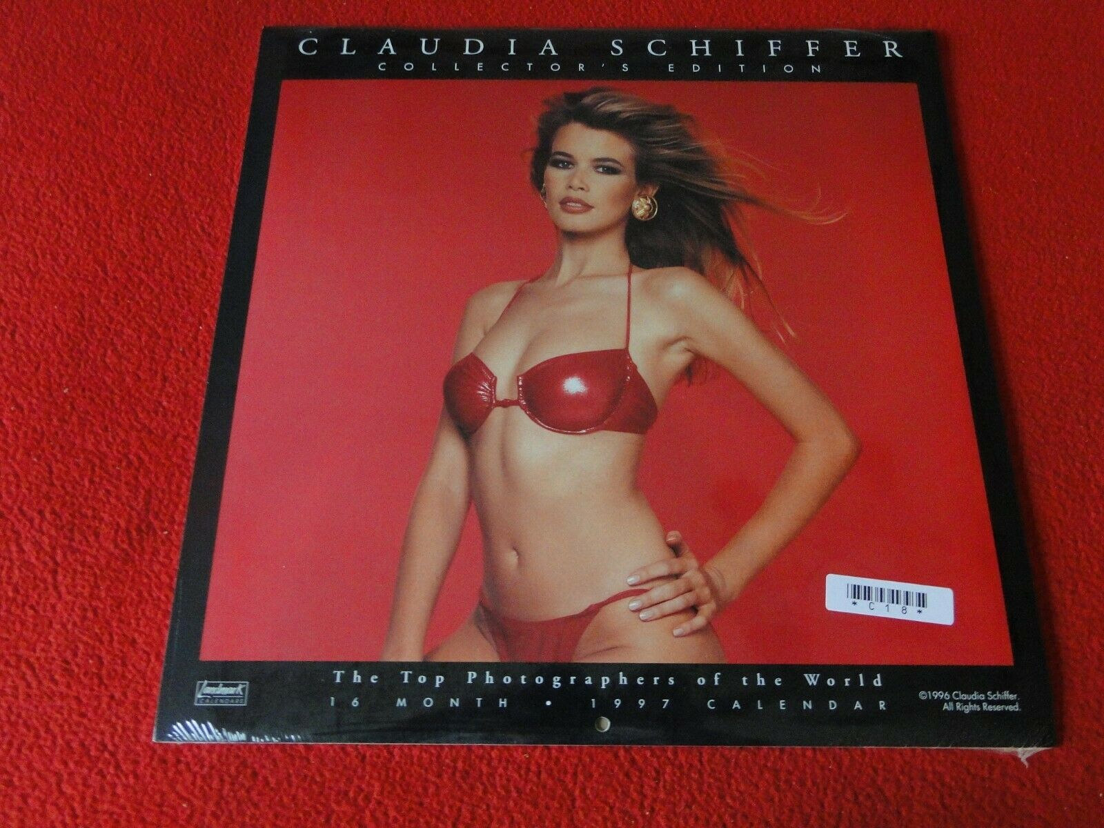 Vintage Large Semi-Nude Pinup Wall Calendar Claudia Schiffer 1996 SEAL –  Ephemera Galore