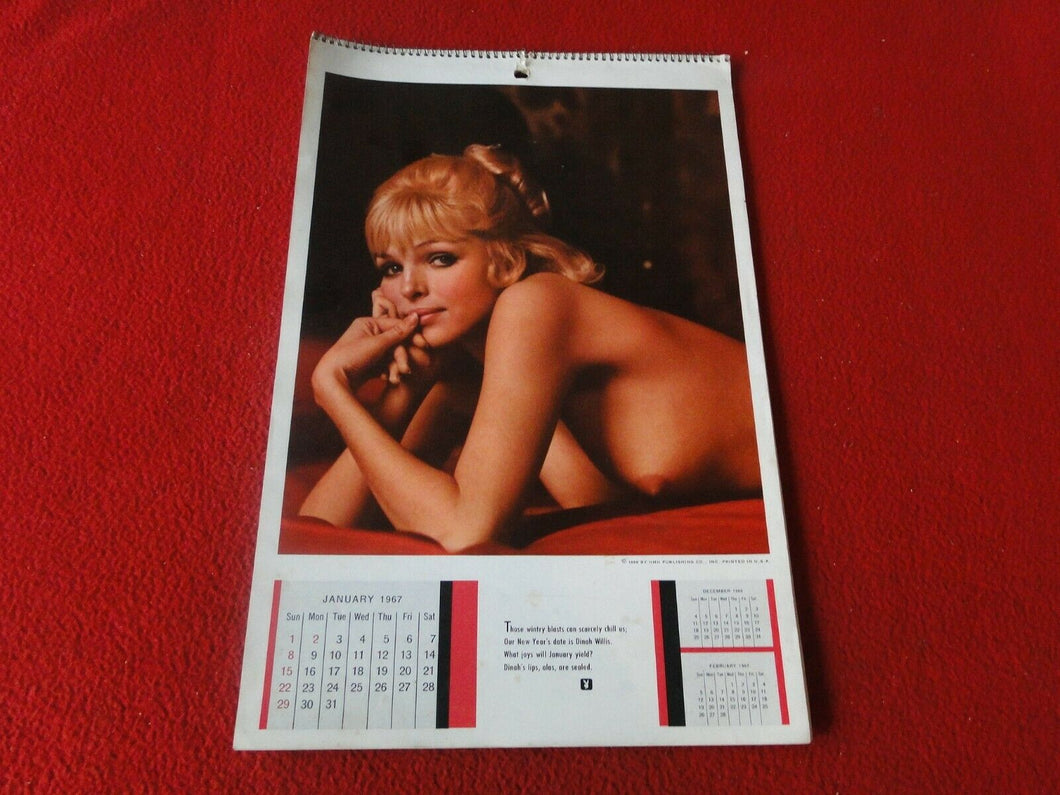 Vintage Semi-Nude Pinup Wall Calendar 1967 Playboy 12 x 8                      H