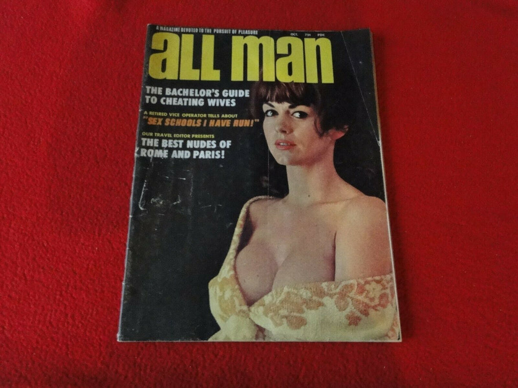 Vintage 18 Year Old + Nude Erotic Adult Magazine All Man Oct. 1967           G42