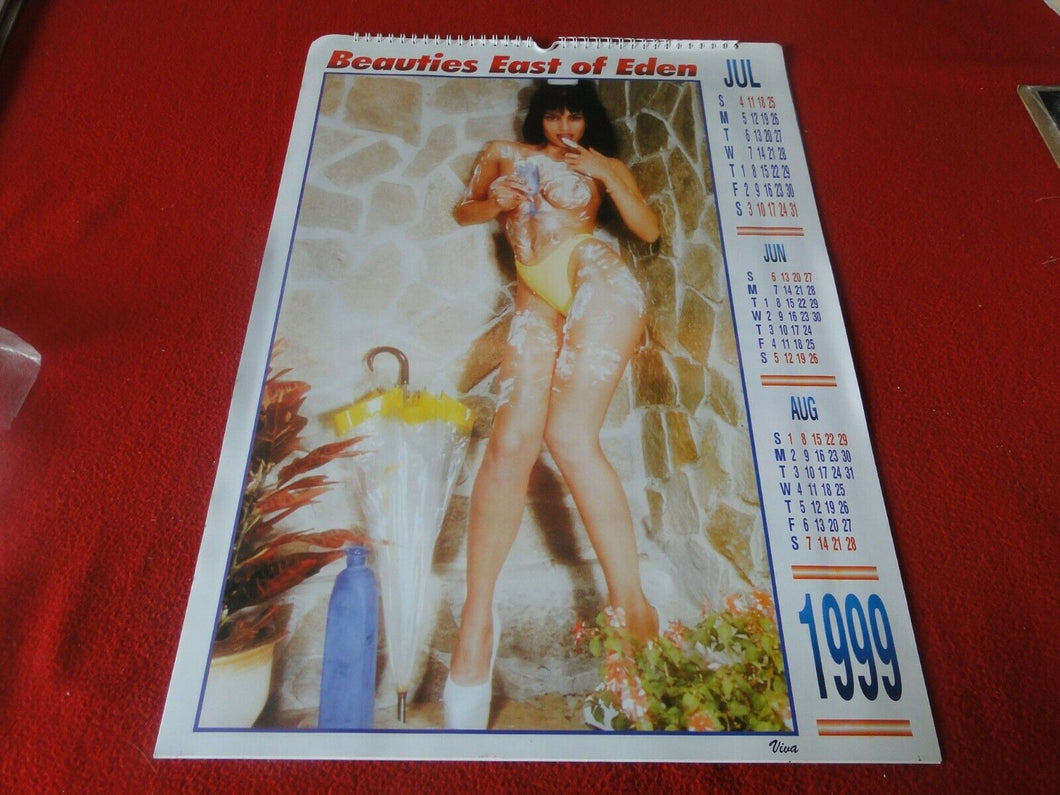 Vintage Semi-Nude Pinup Wall Calendar Beauties East of Eden 1999 20 x14        P