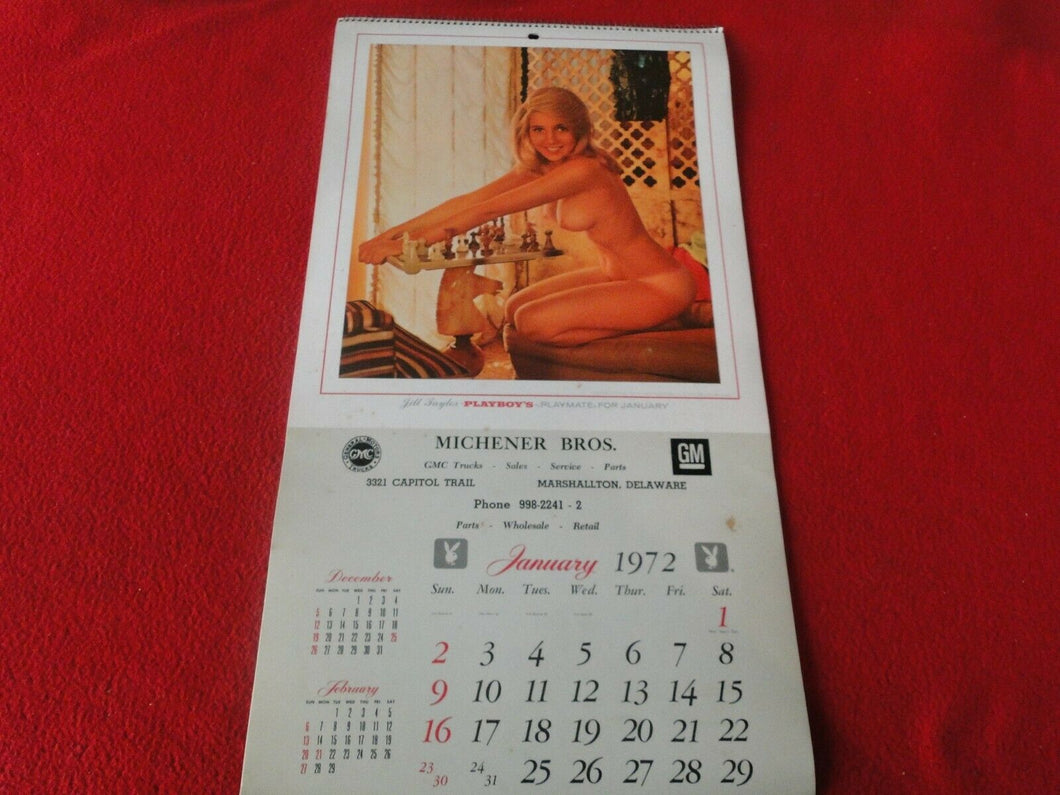 Vintage Semi-Nude Pinup Wall Calendar Playboy 1972 17 x 10                     H