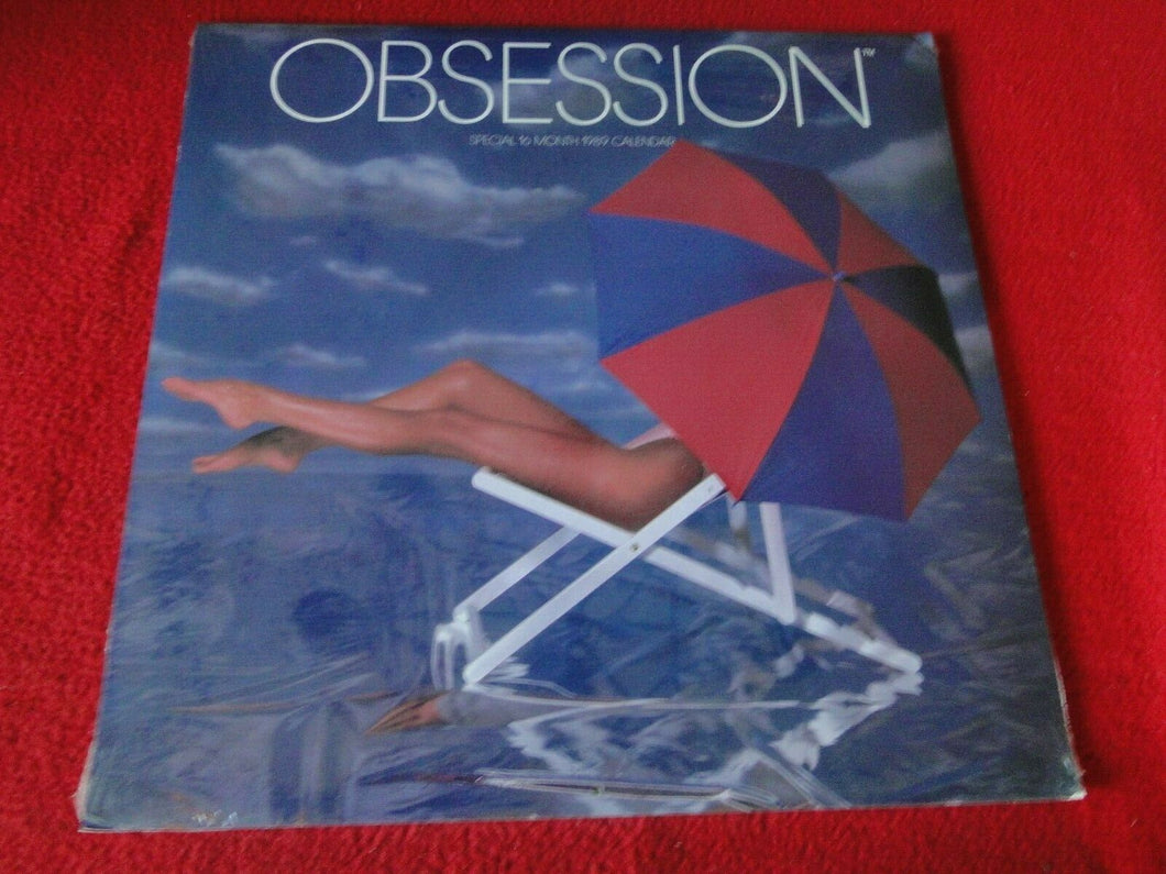 Vintage Large Semi-Nude Pinup Wall Calendar 1989 Obsession SEALED 12 x 12      E