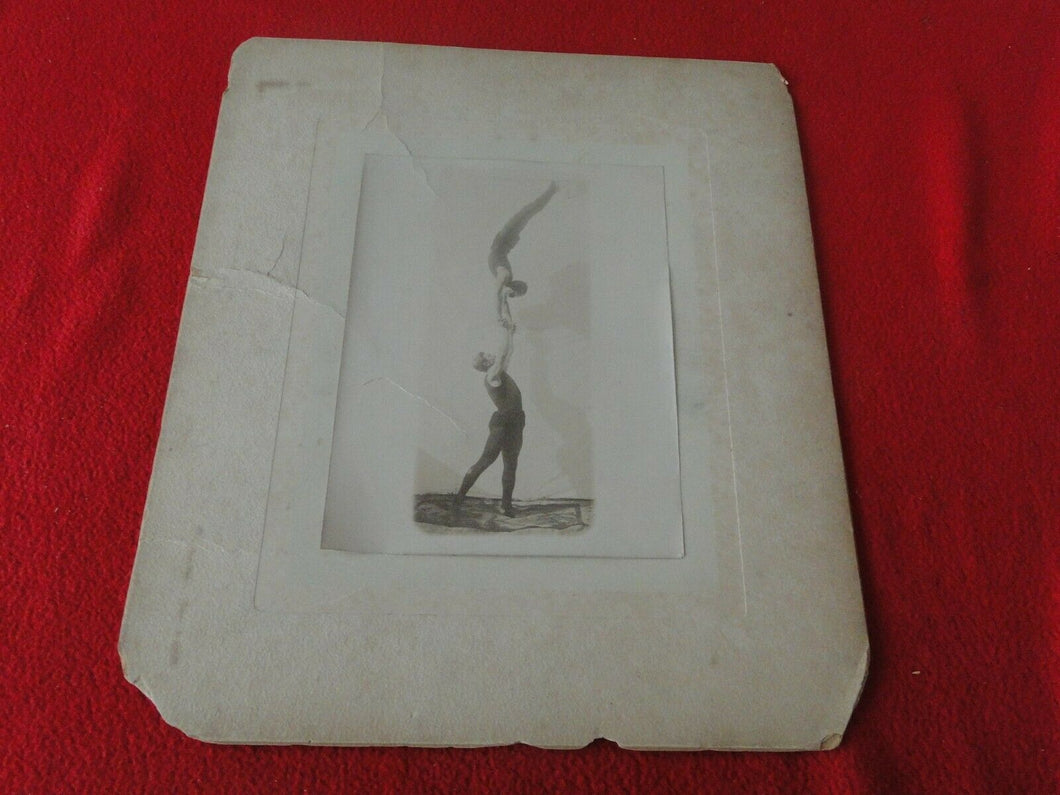 Vintage Original Gay Interest Muscle Men Acrobat Albumen Photograph            3