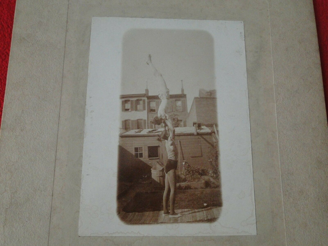 Vintage Original Gay Interest Muscle Man Acrobat Albumen Photograph