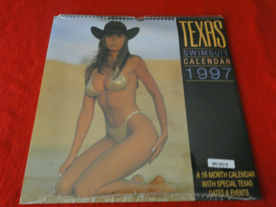 Vintage Semi-Nude Pinup Wall Calendar 1997 Texas Swimsuit 15 x 15 SEALED       H