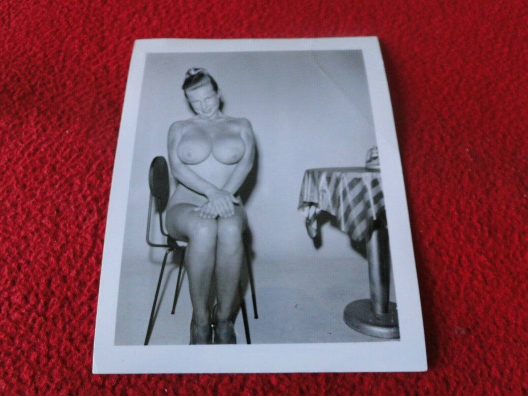 Vintage Nude Erotic Pinup Silver Gelatin Photo Virginia Bell             A76G