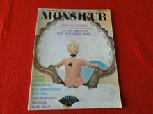 Load image into Gallery viewer, Vintage 18 YO + Nude Erotic Adult Men&#39;s Magazine Monsieur March 1965          85
