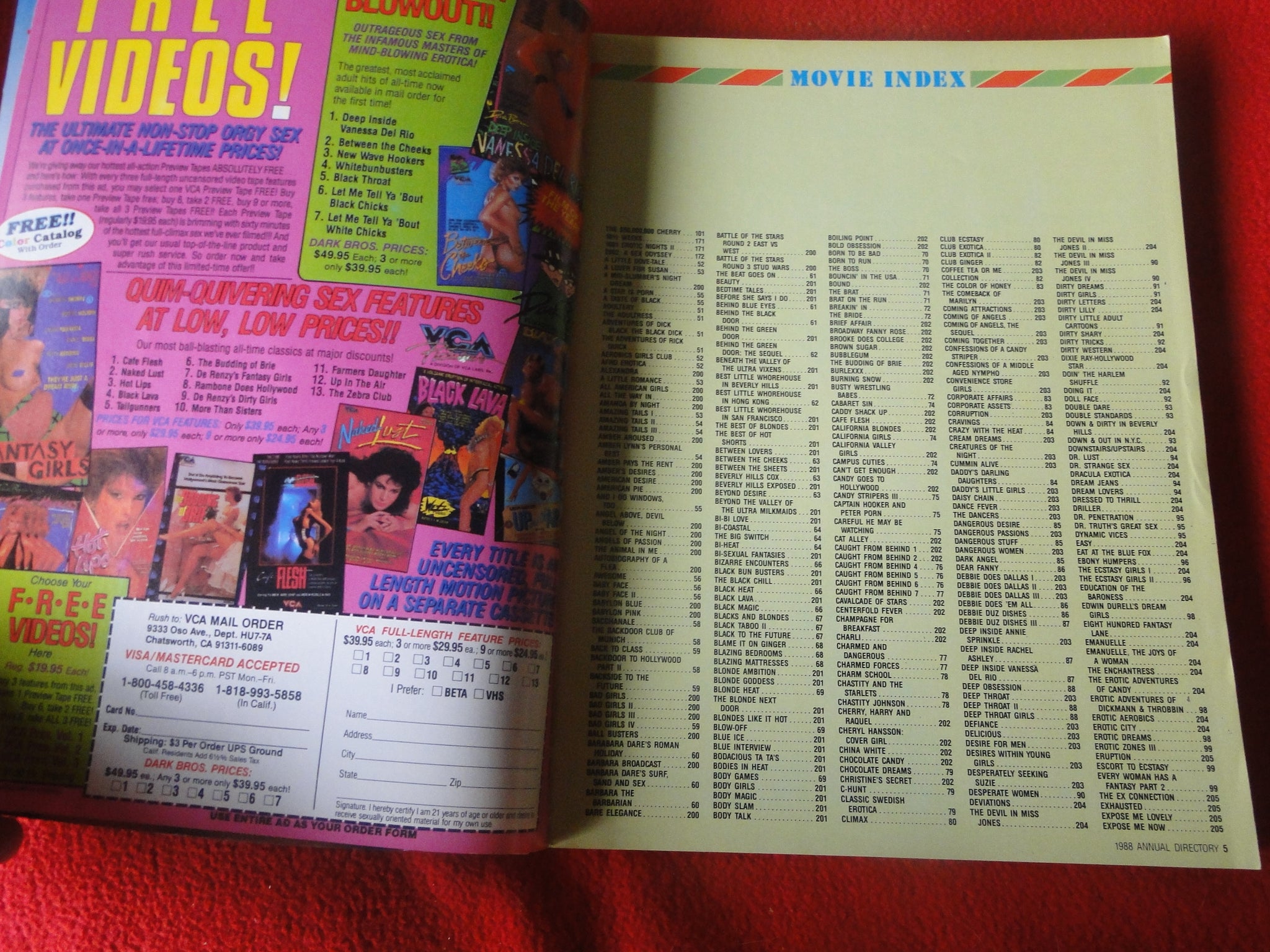 Vintage Nude Erotic Sexy Adult Magazine Adam Film World Guide 1988 Dir –  Ephemera Galore