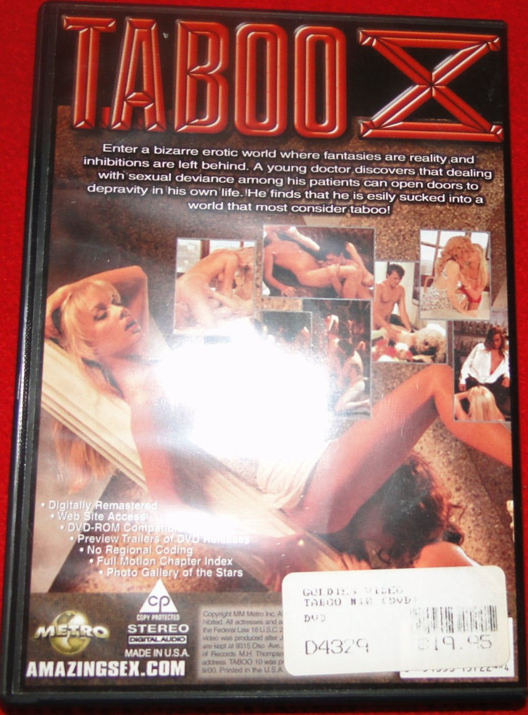 Vintage Adult Pornographic Porn XXX DVD Taboo X Heather Lere  